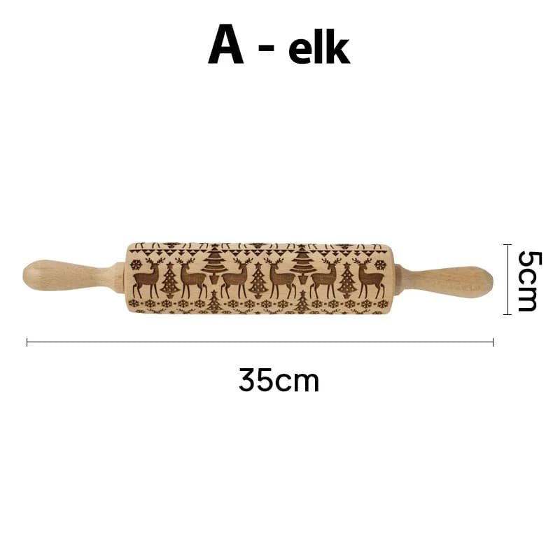 Rouleaux à pâtisserie de Noël en bois, rouleau à motifs, flocon de neige, wapiti, gaufrage, strass, 