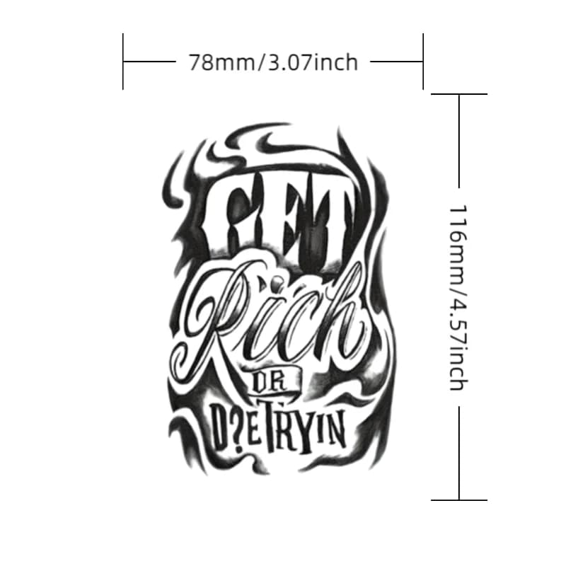 Tatouage semi-permanent |   Totem porte-bonheur, motif graffiti, tatouage style hip-hop « devenir ri