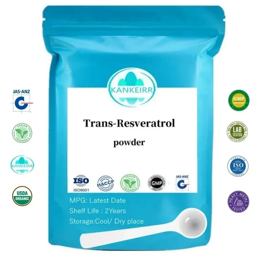 Poudre trans-résveratrol, supplément antioxydant, blanchiment de la peau, Anti-cancer Nmn, matériaux
