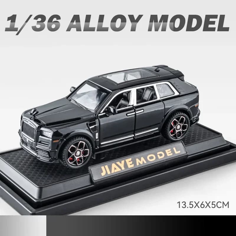Rolls Royces Cullinan SUV Diecast Car Model, Wheel Metal, Rib Back Vehicle, Alloy Toys Collection, L