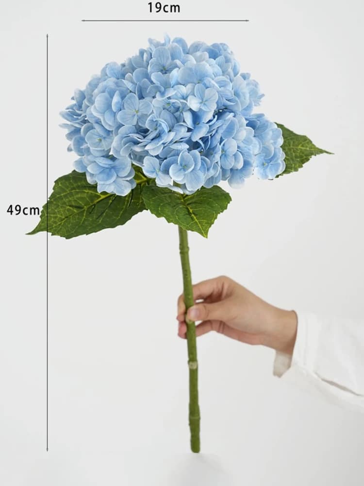 Fleurs d'hortensia artificielles bleues, Branches d'hortensia artificielles au toucher réel, décorat