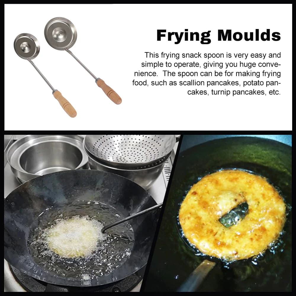 Cuillères à Fritter, moules à frire de cuisine, en acier inoxydable, à l'huile, pour la maison, Snac