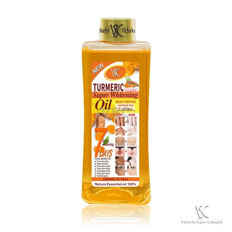 Huile Corporelle Multifonctionnelle au Curcuma et Vitamine C, Papaye et Rose – Huile de Massage Hydr