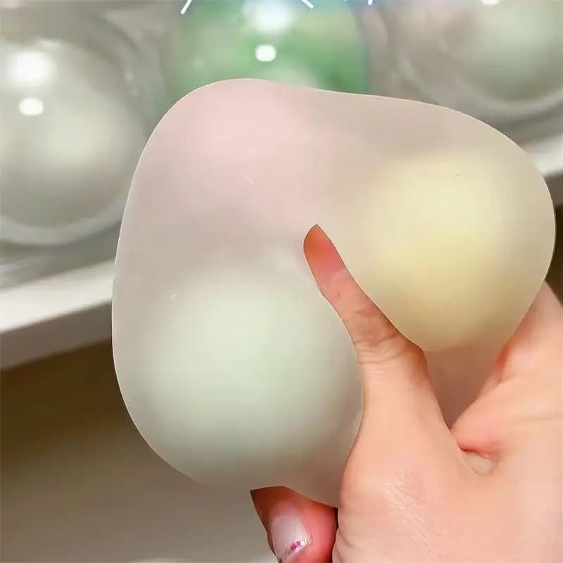 Balle Mochi Croustillante Anti-stress à Expansion Lente, Jouet Sensoriel Souple pour le Soulagement 