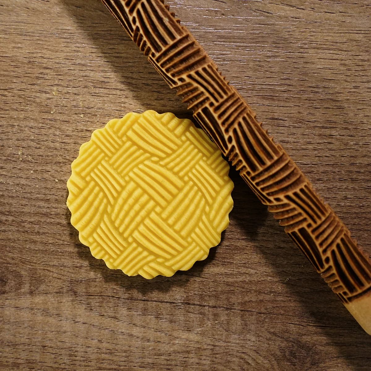 Rouleau à pâtisserie en bois texturé en relief, accessoires de cuisine, outils de décoration de gâte