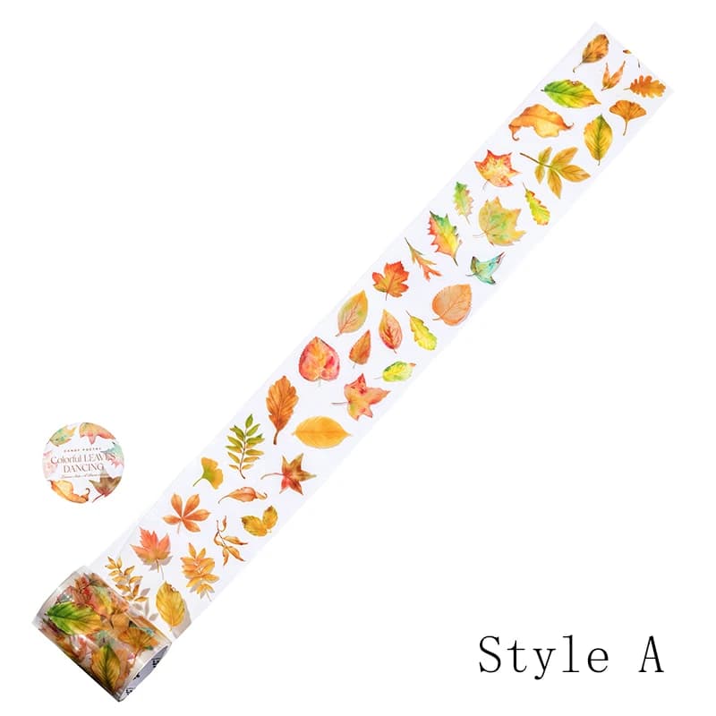 Rouleau de feuilles tombantes dans la série de poésie, ruban PET, décoration pour Scrapbooking, Coll
