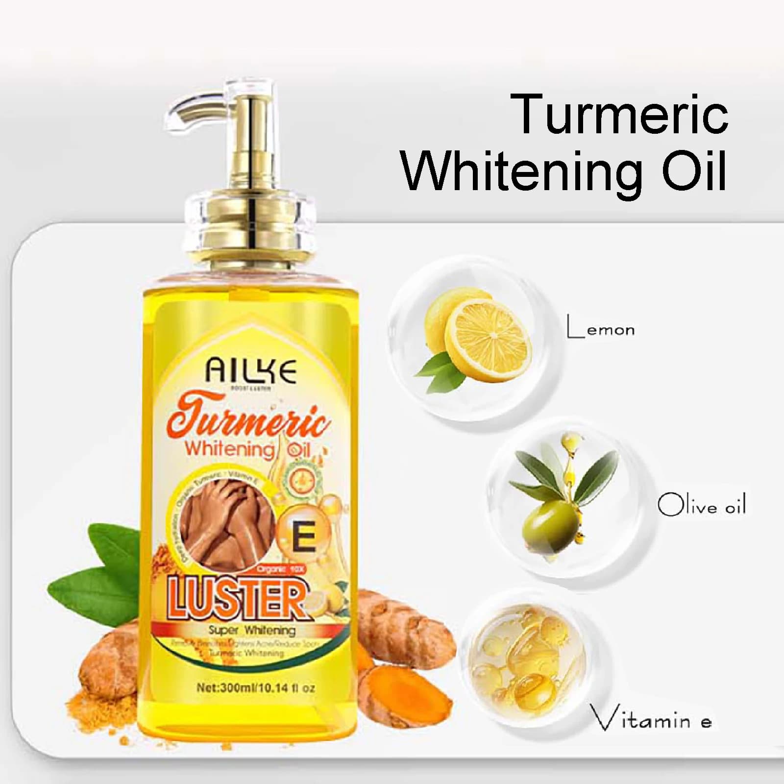 AILKE Huile corporelle blanchissante, hydratante, nourrissante, éclaircissante, peau lisse, réduit l