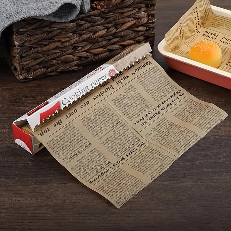 1 rouleau de journal Vintage, papier d'emballage jetable pour Sandwich, papier huilé antiadhésif pou