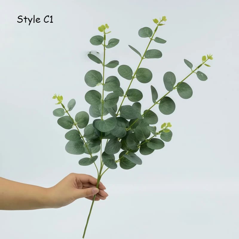Simulation de feuilles d'eucalyptus, plantes artificielles, fils de route de mariage, Arrangement fl
