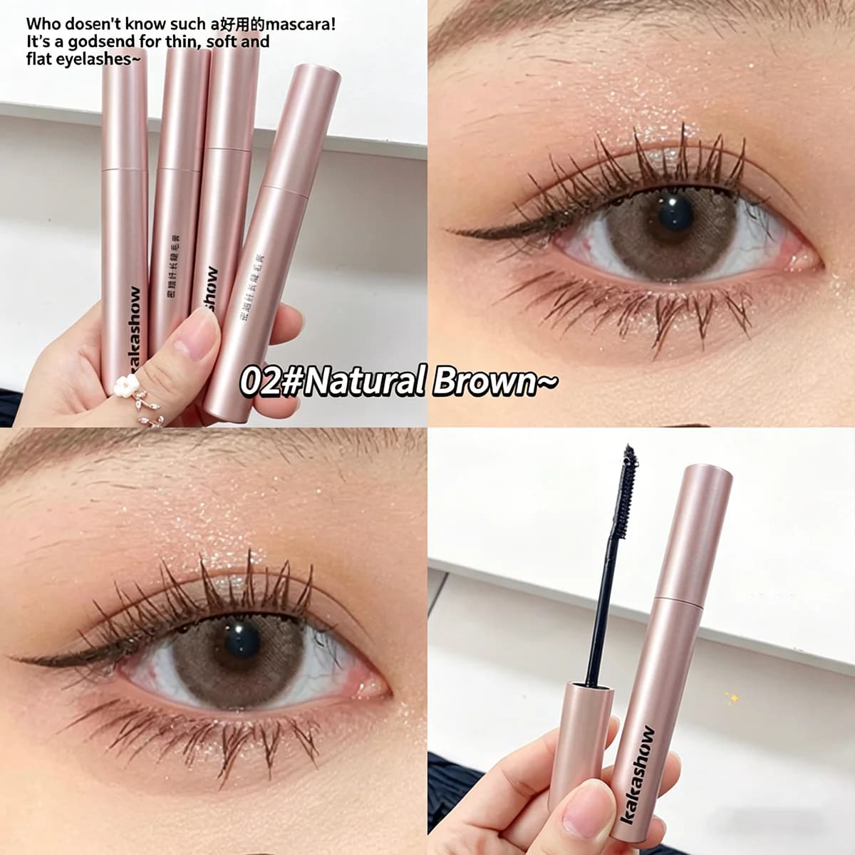 Mascara recourbant longue tenue, waterproof et résistant à la transpiration, sans grumeaux, effet ci