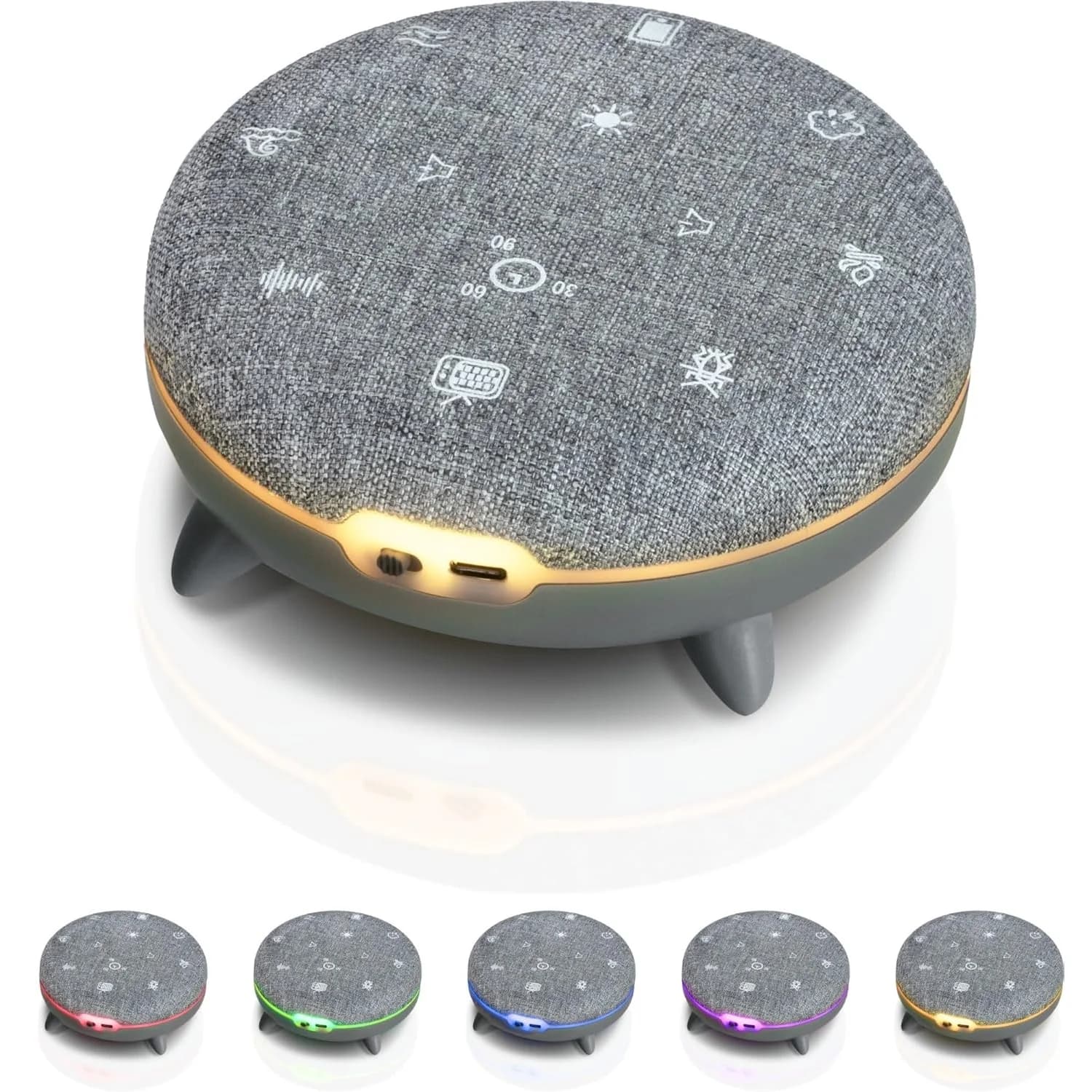 Machine de Relaxation à bruit blanc avec 7 sons apaisants, haut-parleur Bluetooth, veilleuse pour un