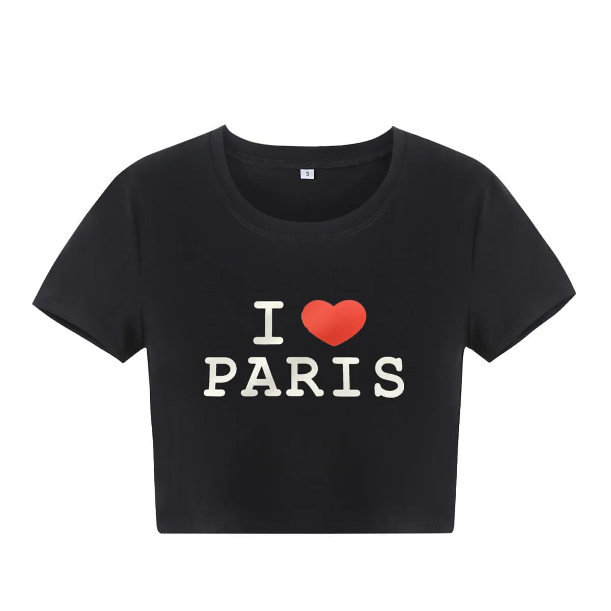 T-Shirt manches courtes en coton pour femmes, mode d'été, I LOVE PARIS