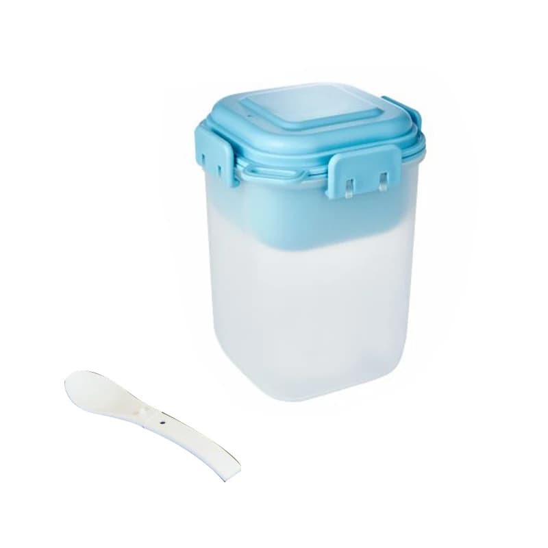 Récipient d'avoine de nuit Double couche 580ml, tasse de yaourt pour petit déjeuner, céréales, noix,