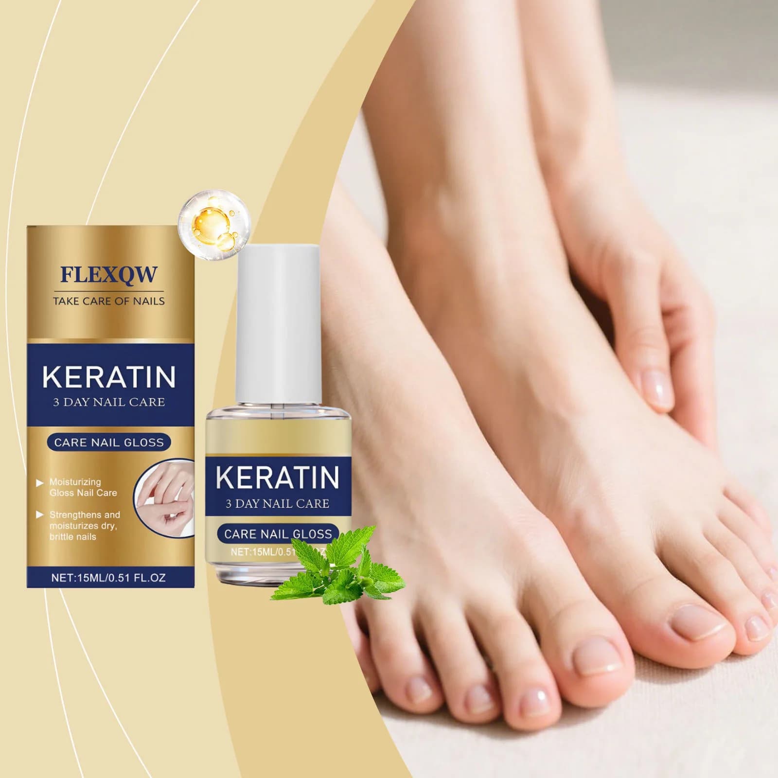 Huile réparatrice pour ongles à la kératine, format voyage, facile à utiliser, fortifiant pour ongle