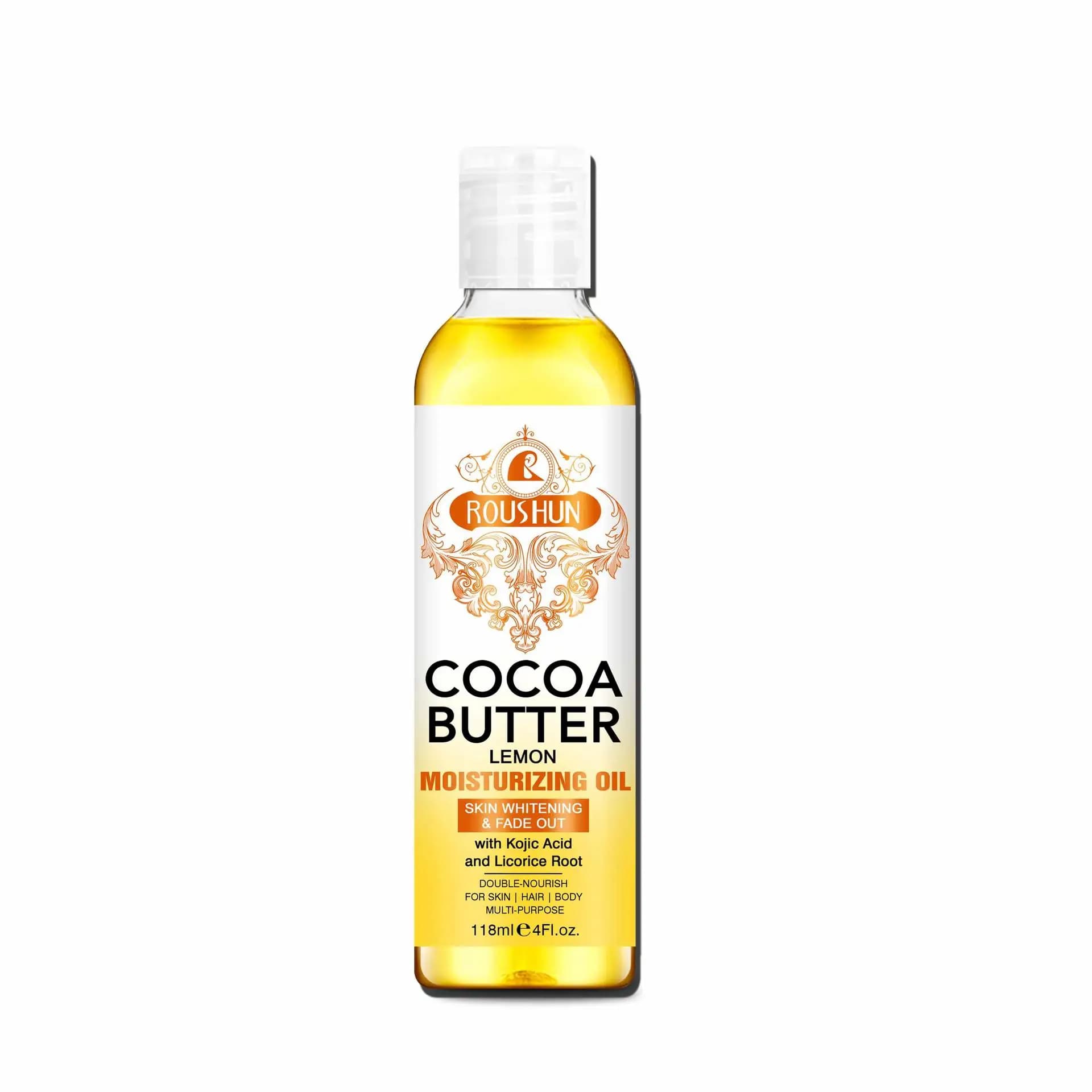 118ML Cocoa Butter Body OILlHuile de soin de la peau hydrate et nourrit la peau, grande capacité, hu