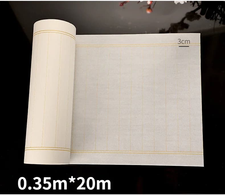 Papier de calligraphie carré roulant à grilles Xuan, papier de riz à moitié mûr, stylo pinceau pour 