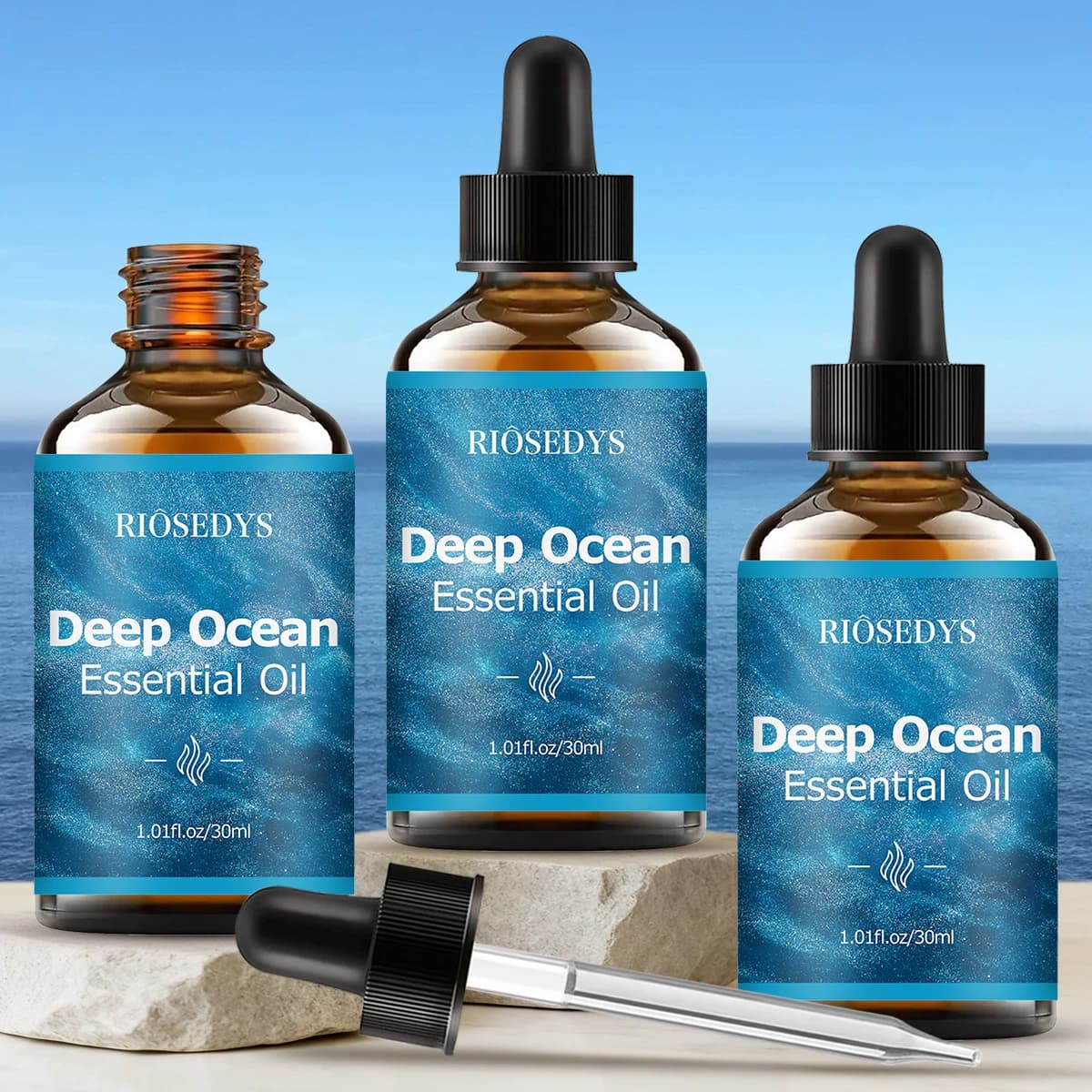 Huile essentielle d'océan profond, au parfum de brise marine, adaptée au massage corporel et à l'aromathérapie, offrant une hydratation puissante