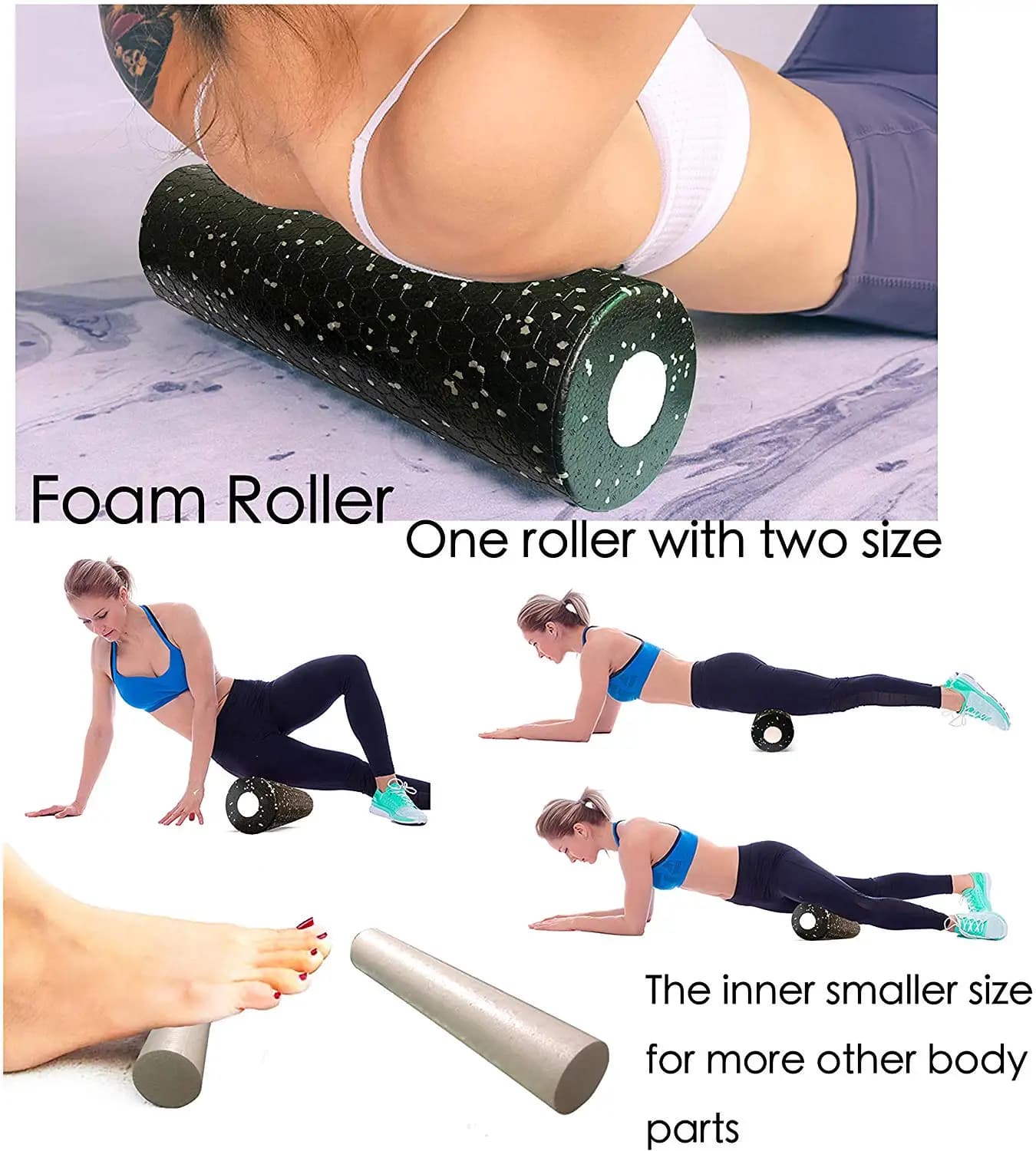 IkSet-Rouleau de Yoga en mousse EPP à haute densité, accessoire de massage et de relaxation pour exercices de fitness, de gymnastique et de nuit