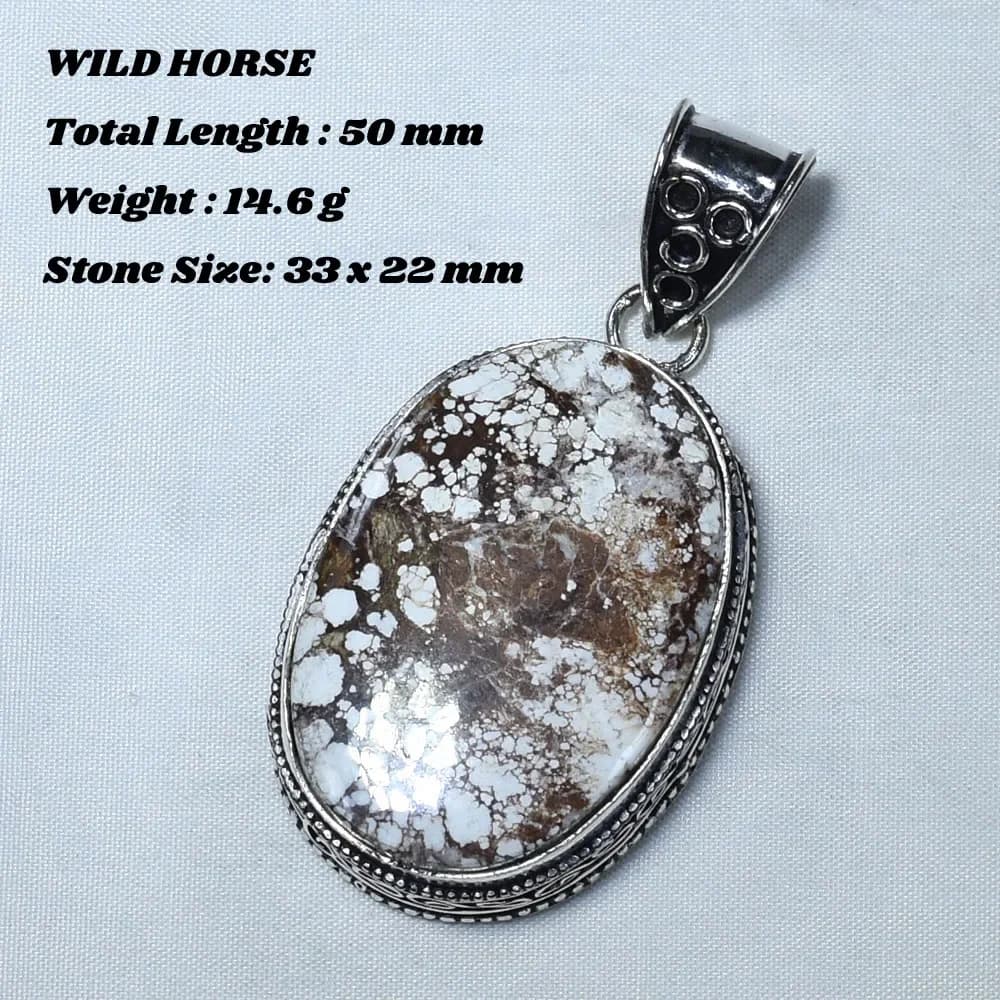 Véritable pendentif cheval sauvage