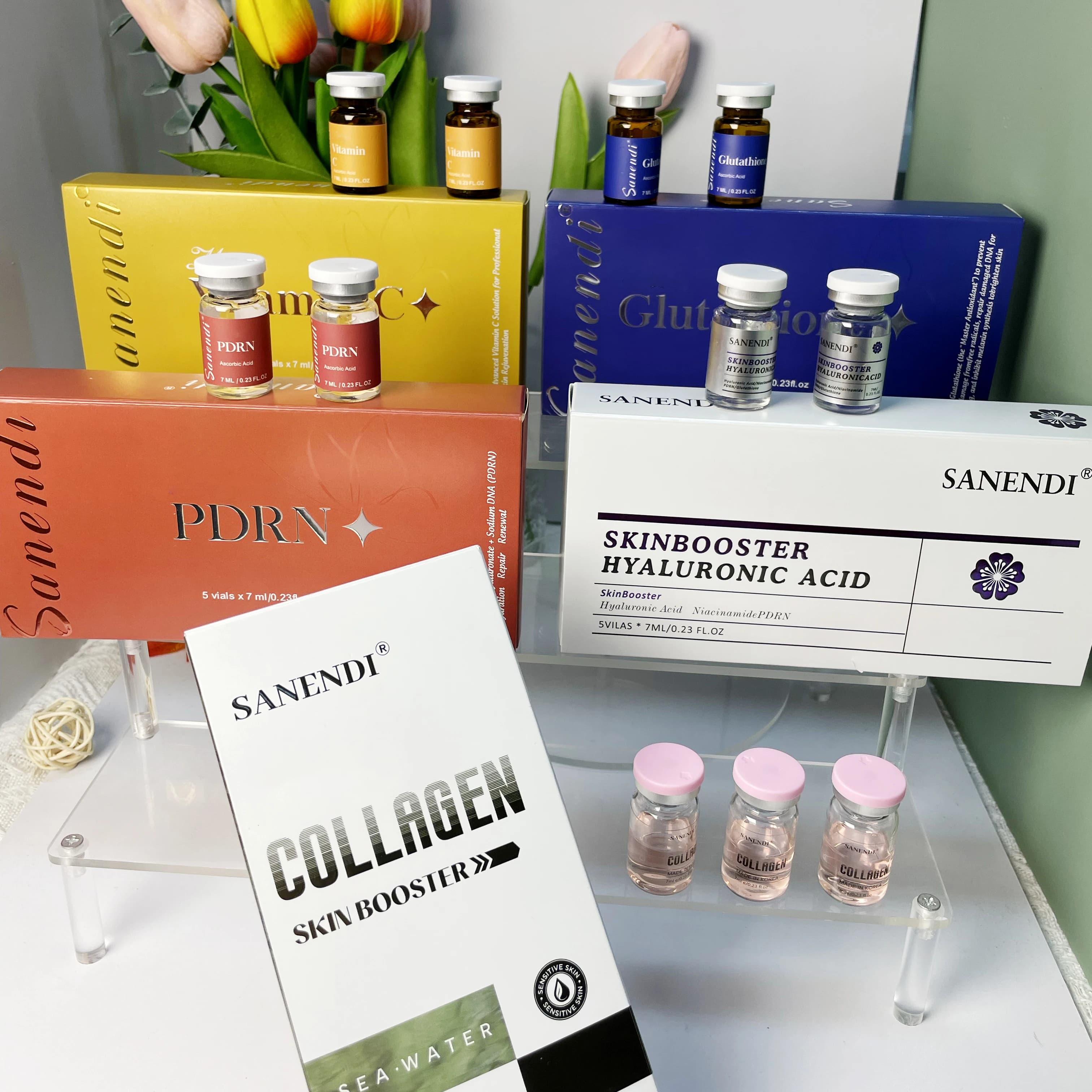 Sérum 6-en-1 PDRN GS-H Acide Hyaluronique Vitamine C Essence Collagène Coréen Soin Hydratant Visage Éclatant