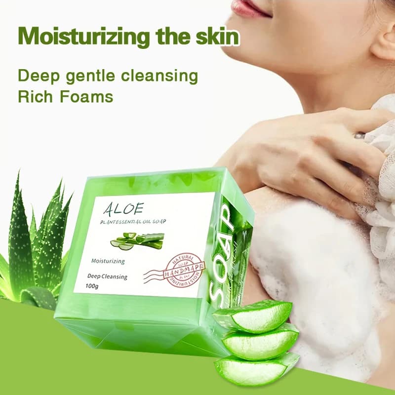 Savon fait main à l'aloe vera entièrement naturel aux huiles essentielles 100g