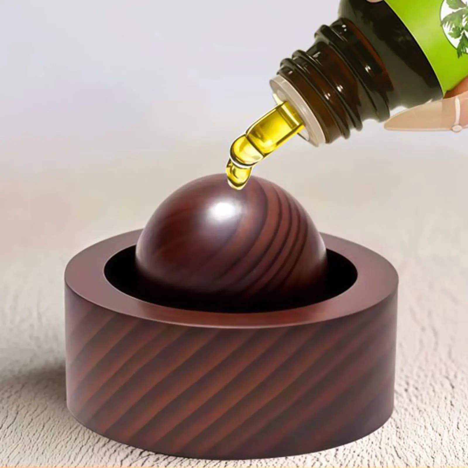 1 ensemble de diffuseurs d'huiles essentielles, diffuseur de parfum d'intérieur en forme de boule ronde en bois, pour la maison, le salon, le bureau, le SPA