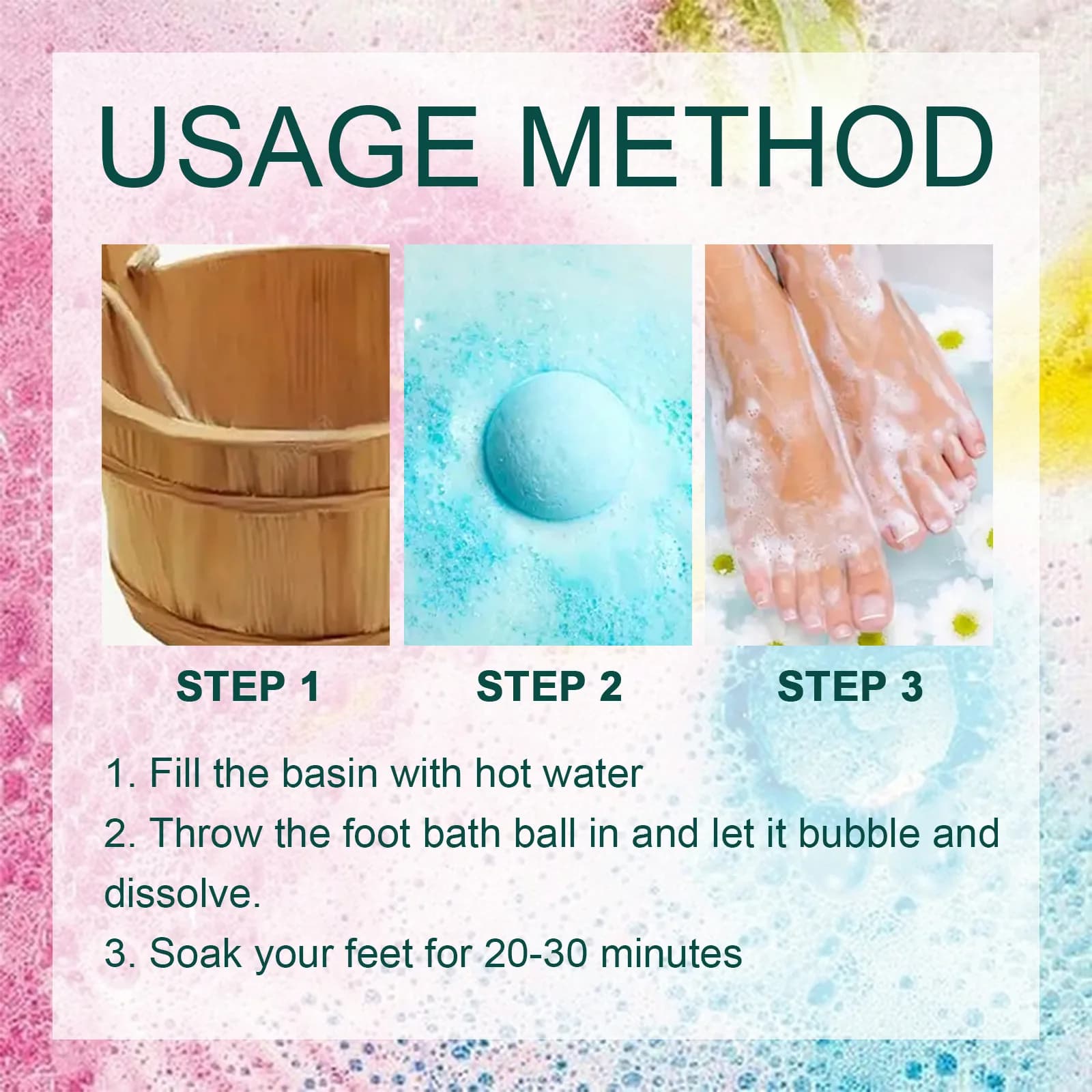 Balle de bain de pieds à l'aromathérapie, anti-stress, anti-dessèchement, anti-crevasses, nettoyante, hydratante, soin des pieds, spa pour les talons, cadeau de soin personnel pour tous