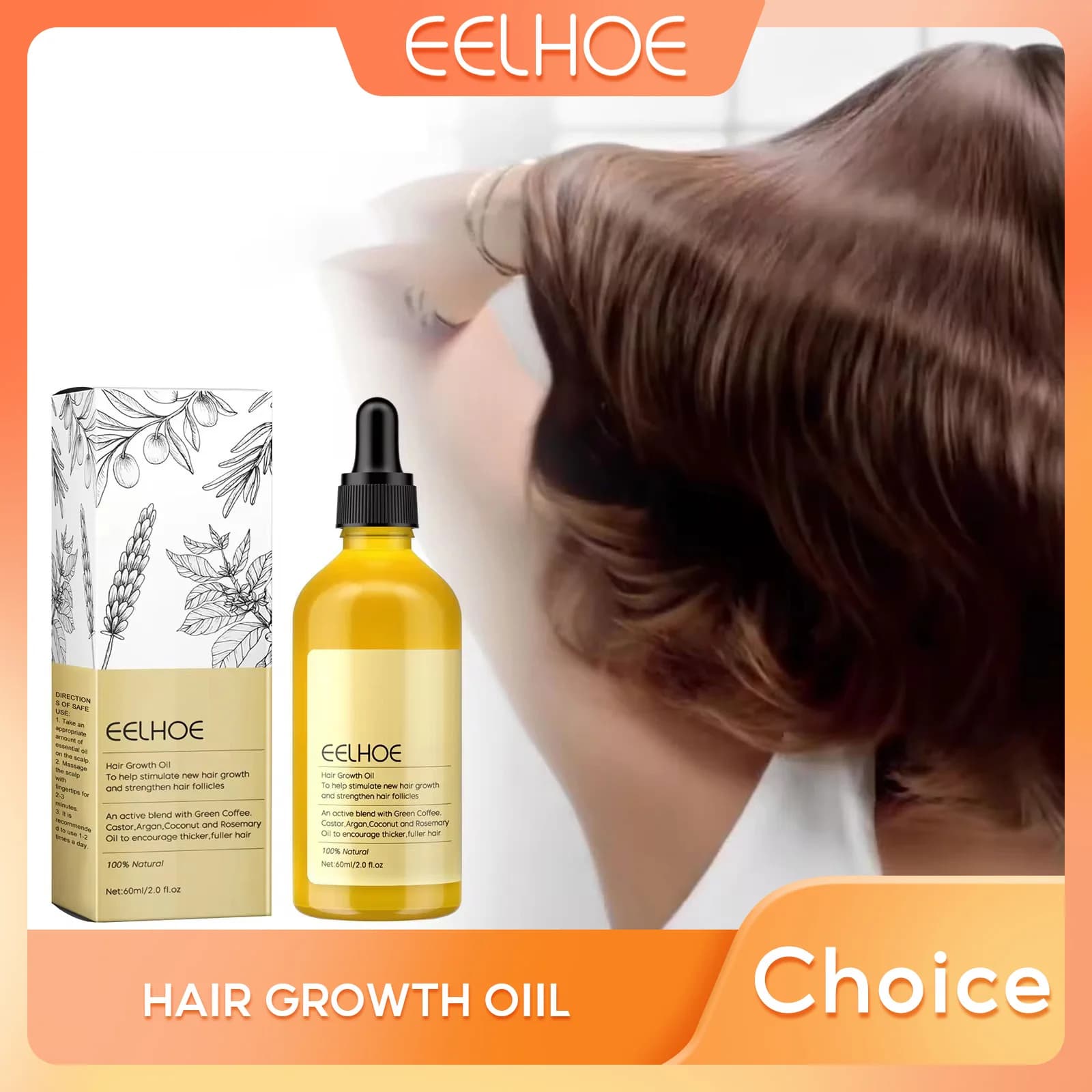 EELHOE huile essentielle de romarin réparation cheveux endommagés traitement lissant Anti calvitie