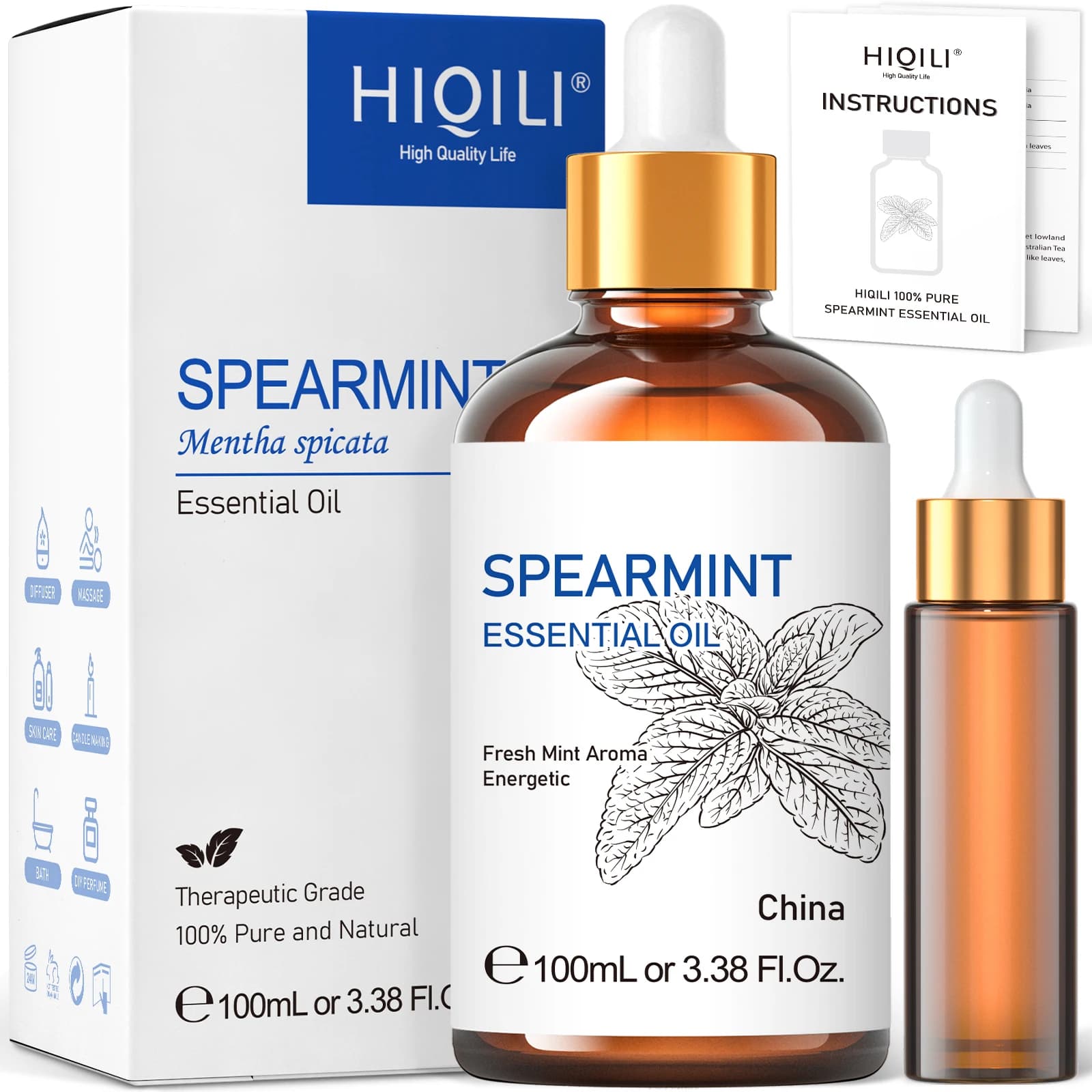 HIQILI huiles essentielles de menthe verte vanille Rose cannelle citron, huile Pure 100ML pour diffuseur, humidificateur, bain de Massage pour soulager les muscles