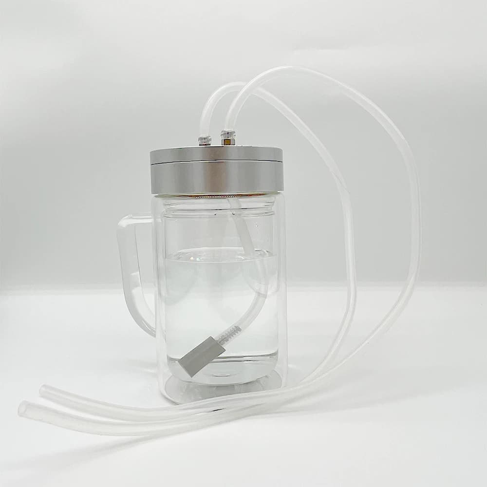 Bouteille en verre pour barboteur d'eau et d'huile à l'ozone avec pierre à barboteur en acier inoxydable
