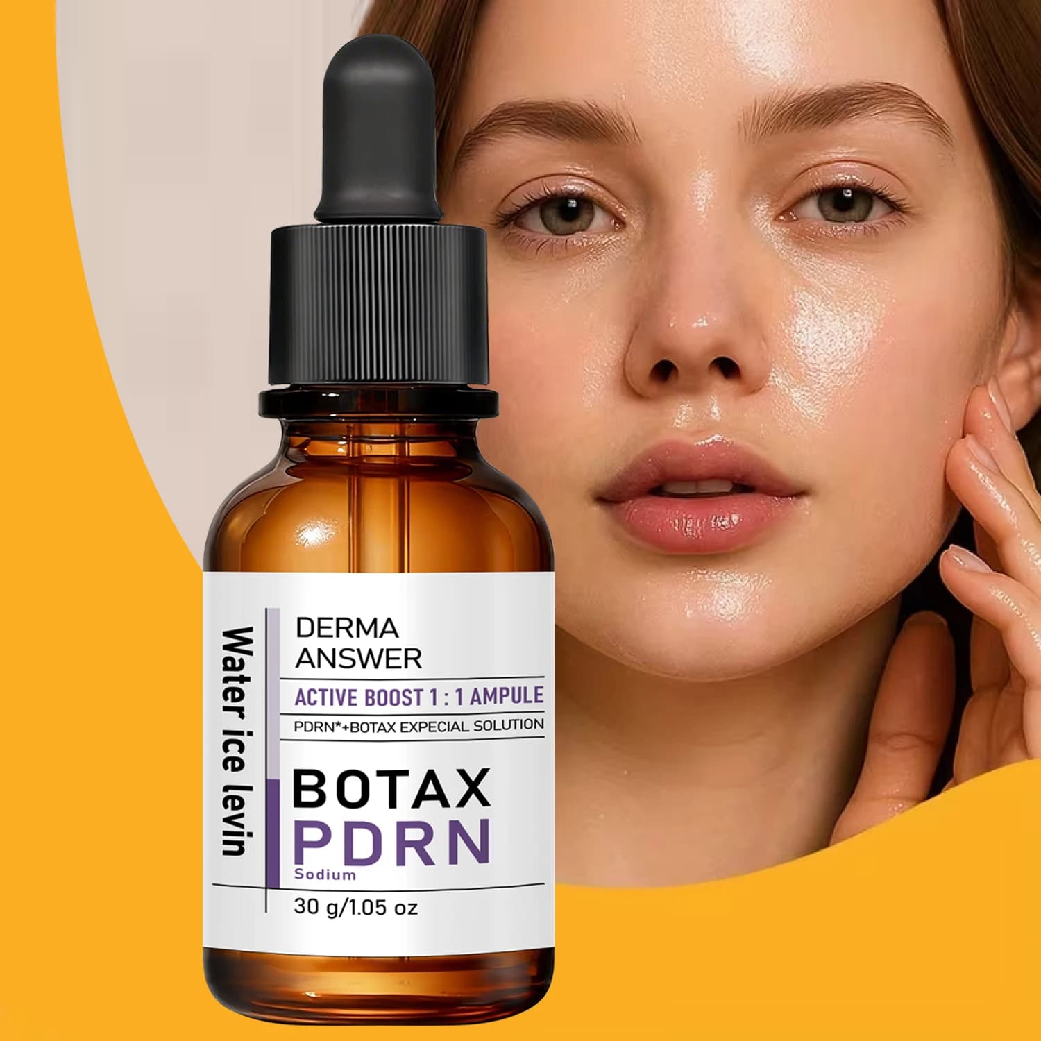 DERMA ANSWER Active Boost 1:1 Ampoule, Huile de Soin Visage PDRN & Botax avec Acide Hyaluronique & Niacinamide