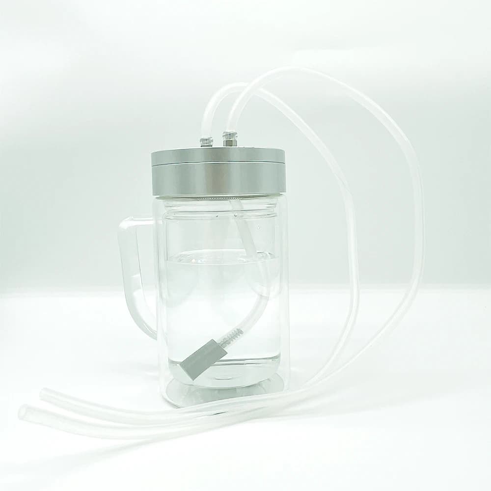 Bouteille en verre pour barboteur d'eau et d'huile à l'ozone avec pierre à barboteur en acier inoxydable