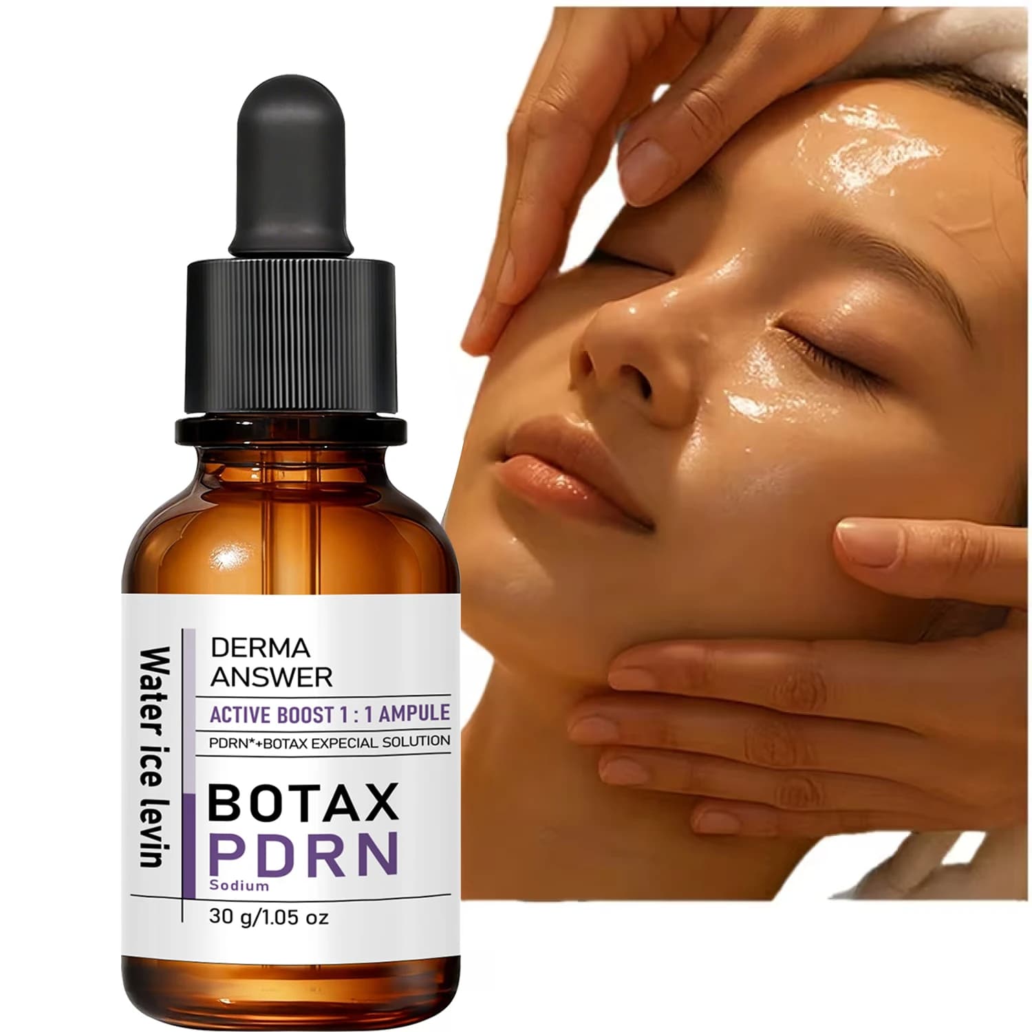 DERMA ANSWER Active Boost 1:1 Ampoule, Huile de Soin Visage PDRN & Botax avec Acide Hyaluronique & Niacinamide