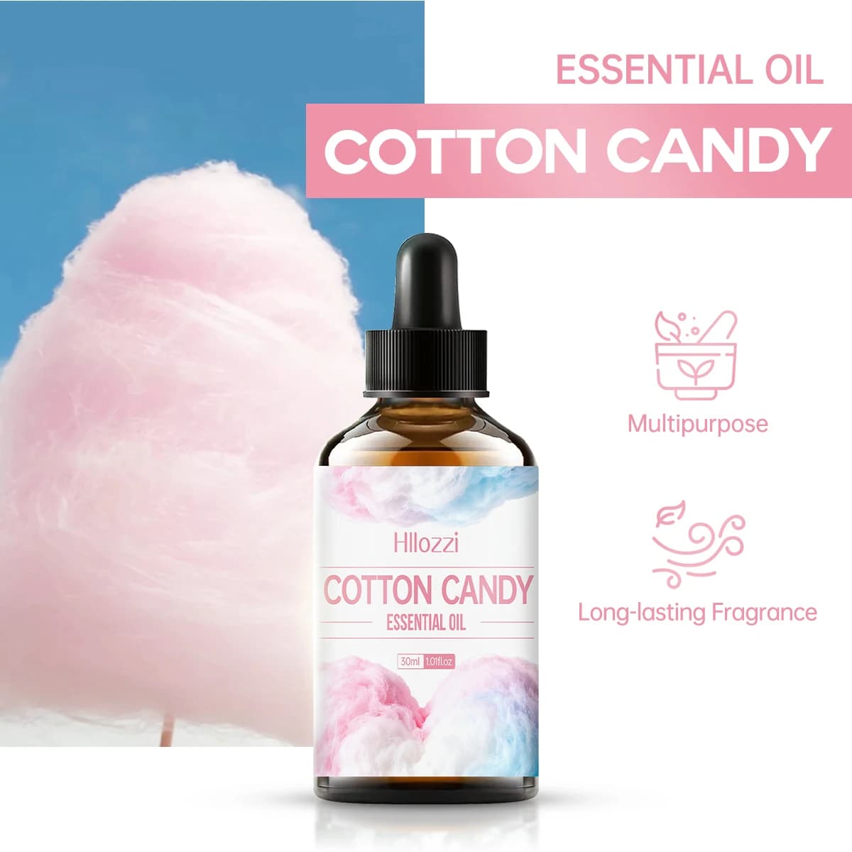 Huile essentielle Cottcn Candy, avec un arôme doux et agréable, fournit une hydratation longue durée, une hydrate sans être collante