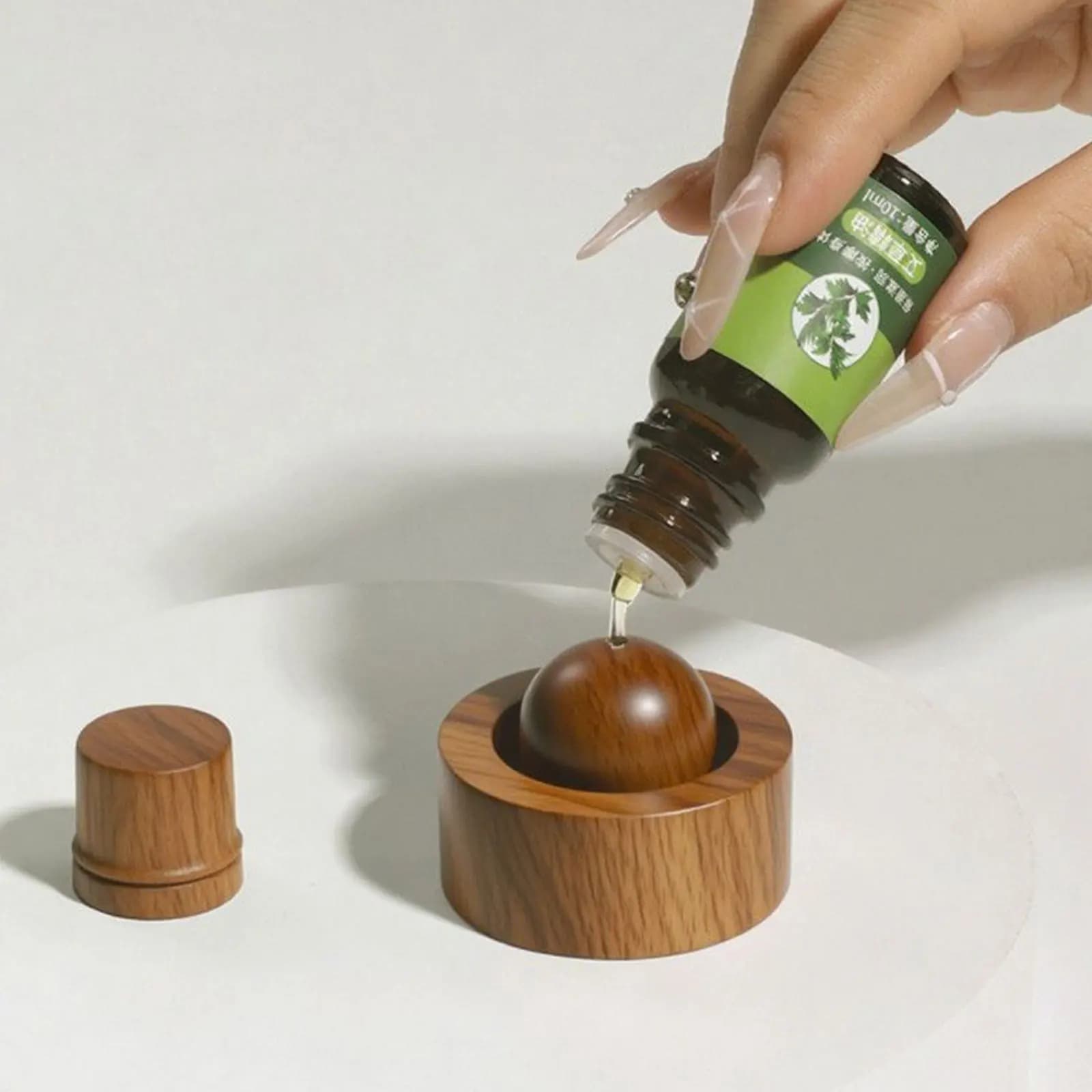 1 ensemble de diffuseurs d'huiles essentielles, diffuseur de parfum d'intérieur en forme de boule ronde en bois, pour la maison, le salon, le bureau, le SPA