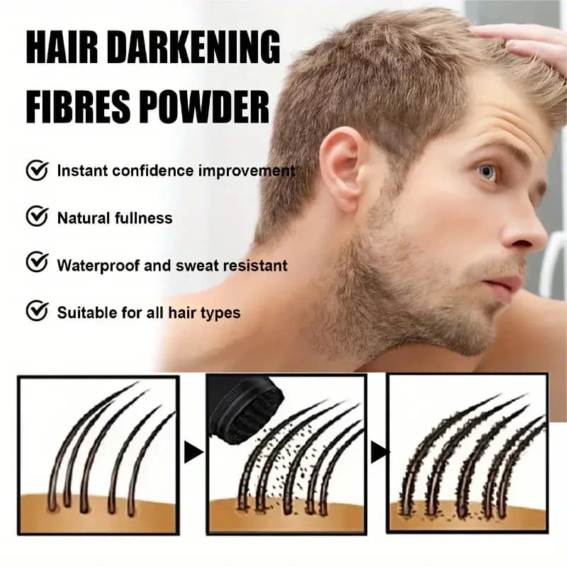 Poudre de fibres DEXE 22g : Fibers de renforcement capillaire pour cheveux plus complets, idéales pour les hommes et les femmes