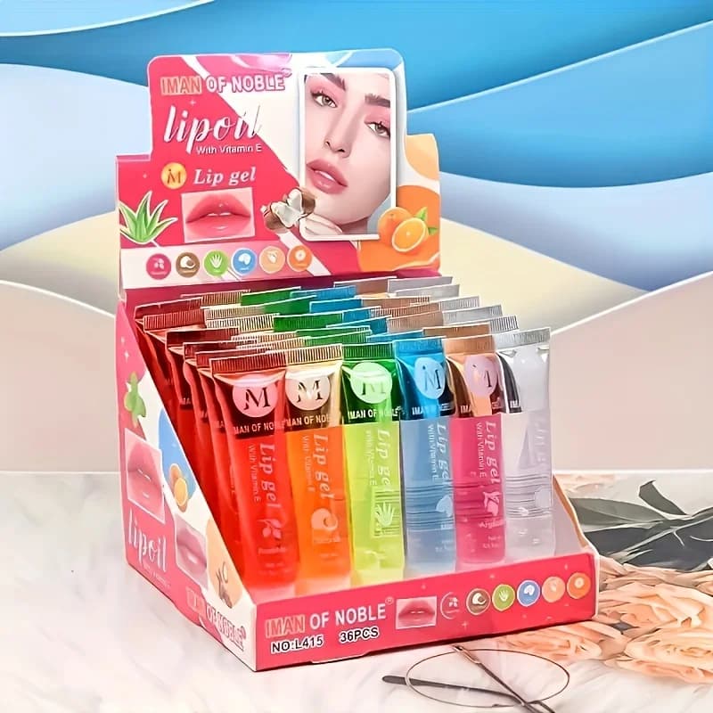 6 pièces/ensemble, brillant à lèvres transparent hydratant