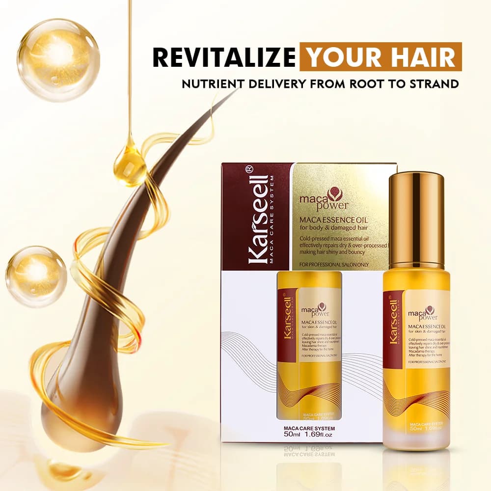 Karseell 50ml huile d'argan marocaine pour la guérison des cheveux pressé à froid huile d'argan sans poids sérum capillaire pour cheveux secs et endommagés