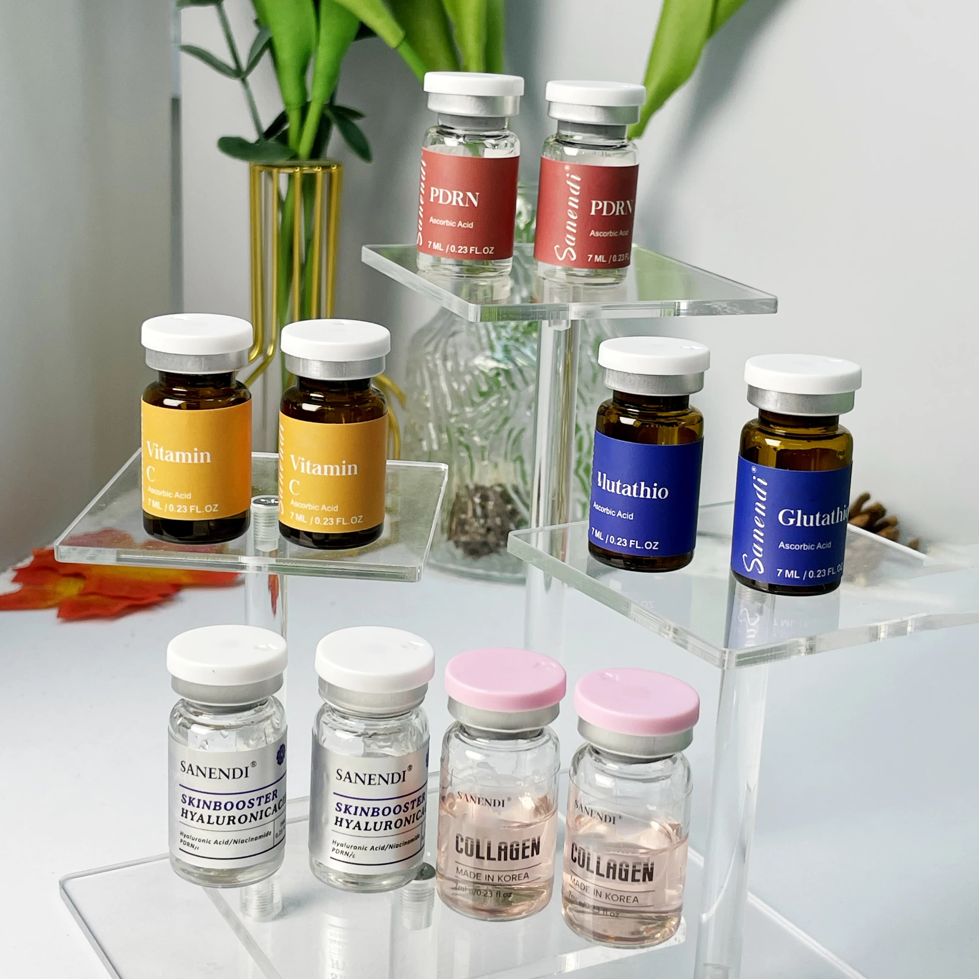 Sérum 6-en-1 PDRN GS-H Acide Hyaluronique Vitamine C Essence Collagène Coréen Soin Hydratant Visage Éclatant