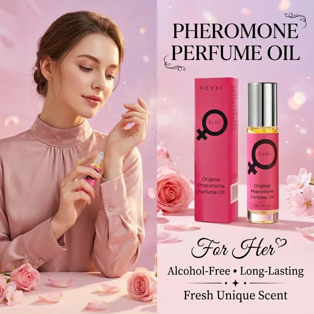 Parfum Roll-On Sans Alcool pour Femme, Senteur Florale Naturelle, Longue Durée, Parfum Doux, Portable et Élégant, Parfum Corporel Quotidien