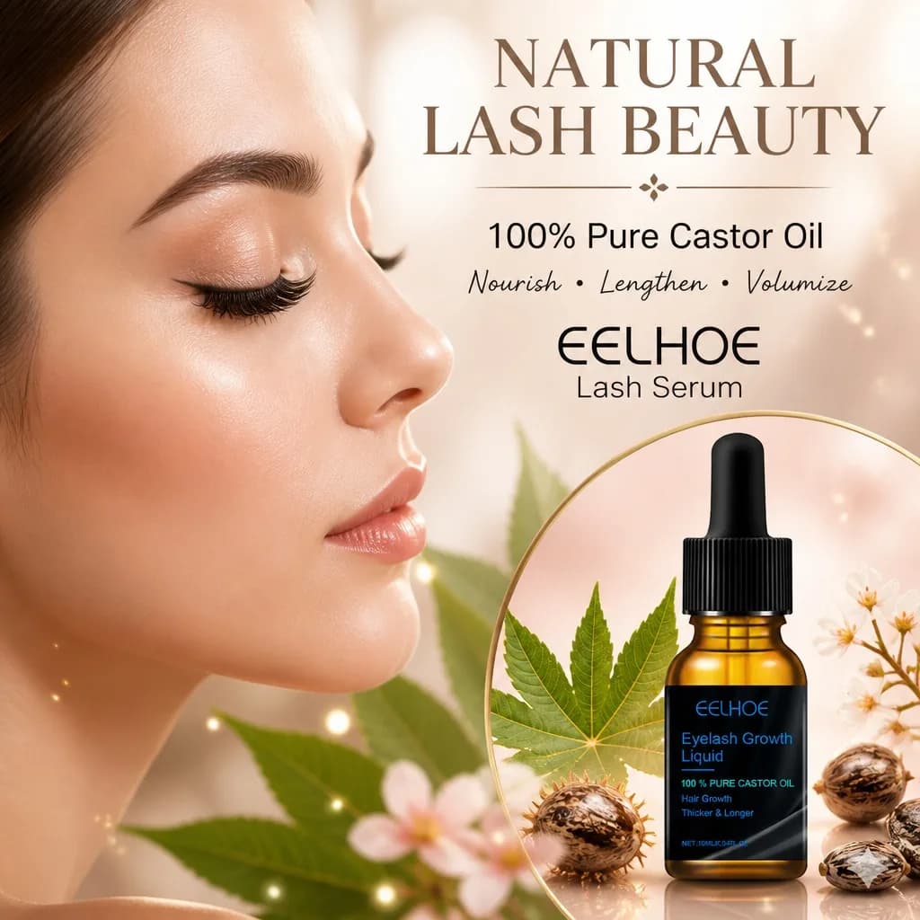 Liquide de croissance pour sourcils naturellement épais, fins et bouclés, hydratant à l'huile de ricin naturelle, soin des extensions de cils, maquillage liquide