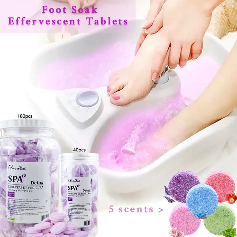 180/40 pièces bain de pieds instantané comprimés effervescents huile essentielle sel de bain spa soins des pieds exfoliant apaisant peau hydratant