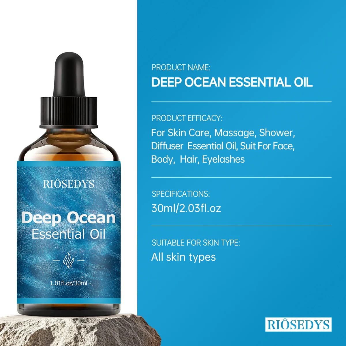 Huile essentielle d'océan profond, au parfum de brise marine, adaptée au massage corporel et à l'aromathérapie, offrant une hydratation puissante