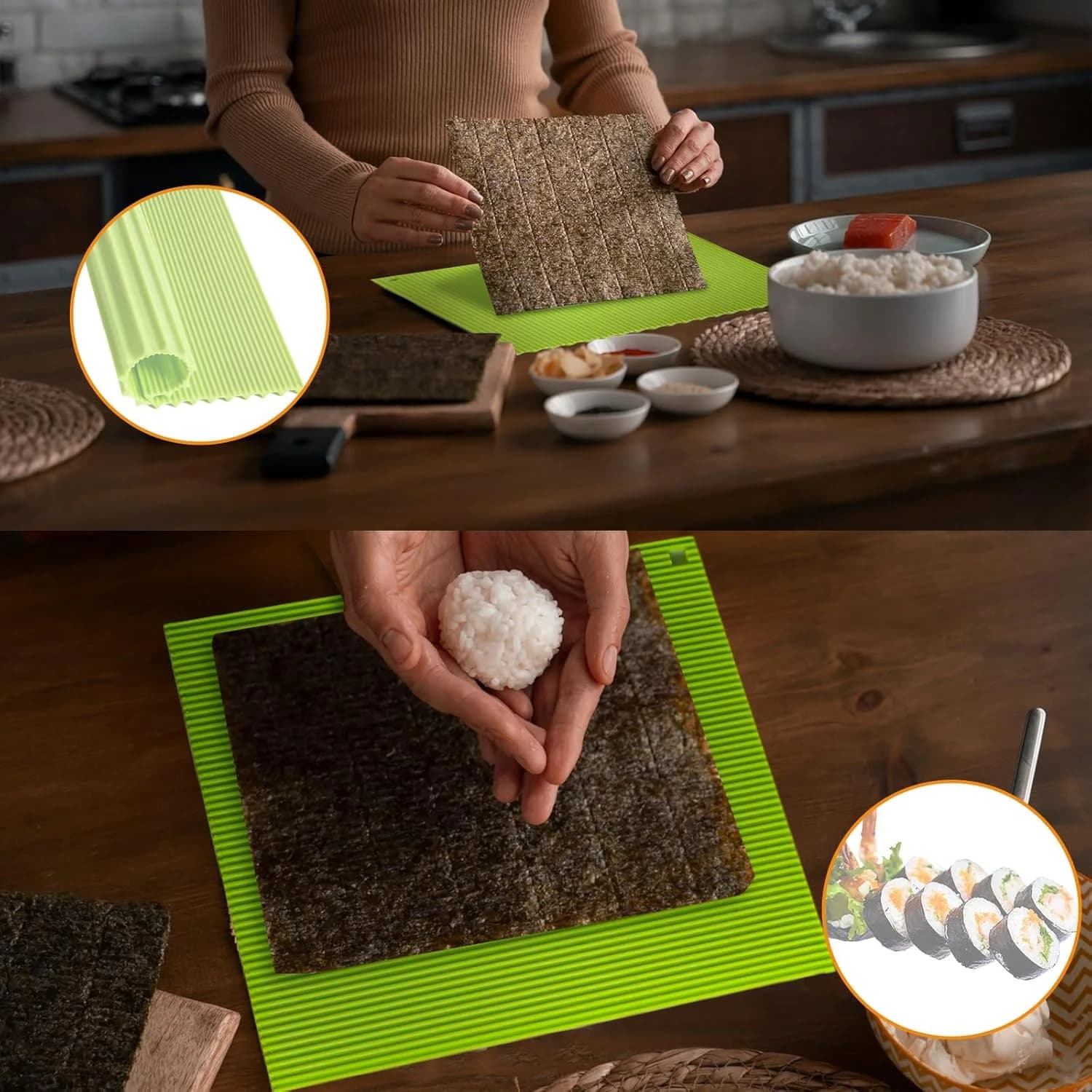 Tapis en silicone de haute qualité pour la préparation de sushis