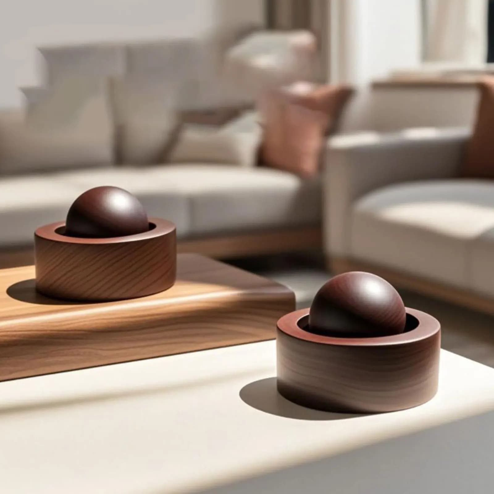 1 ensemble de diffuseurs d'huiles essentielles, diffuseur de parfum d'intérieur en forme de boule ronde en bois, pour la maison, le salon, le bureau, le SPA