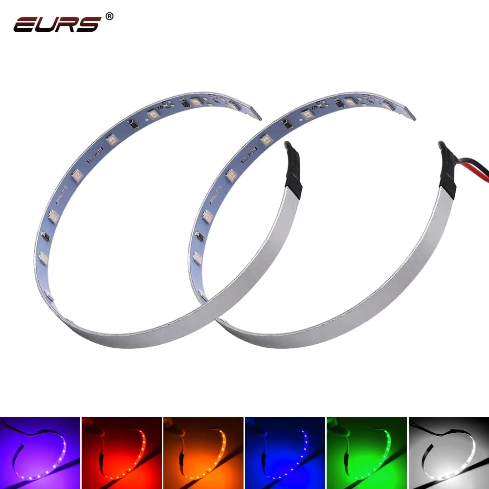 EURS LED diable yeux ange démon mauvais œil DRL LED Module phare projecteur lentille rénovation rouge bleu jaune blanc vert