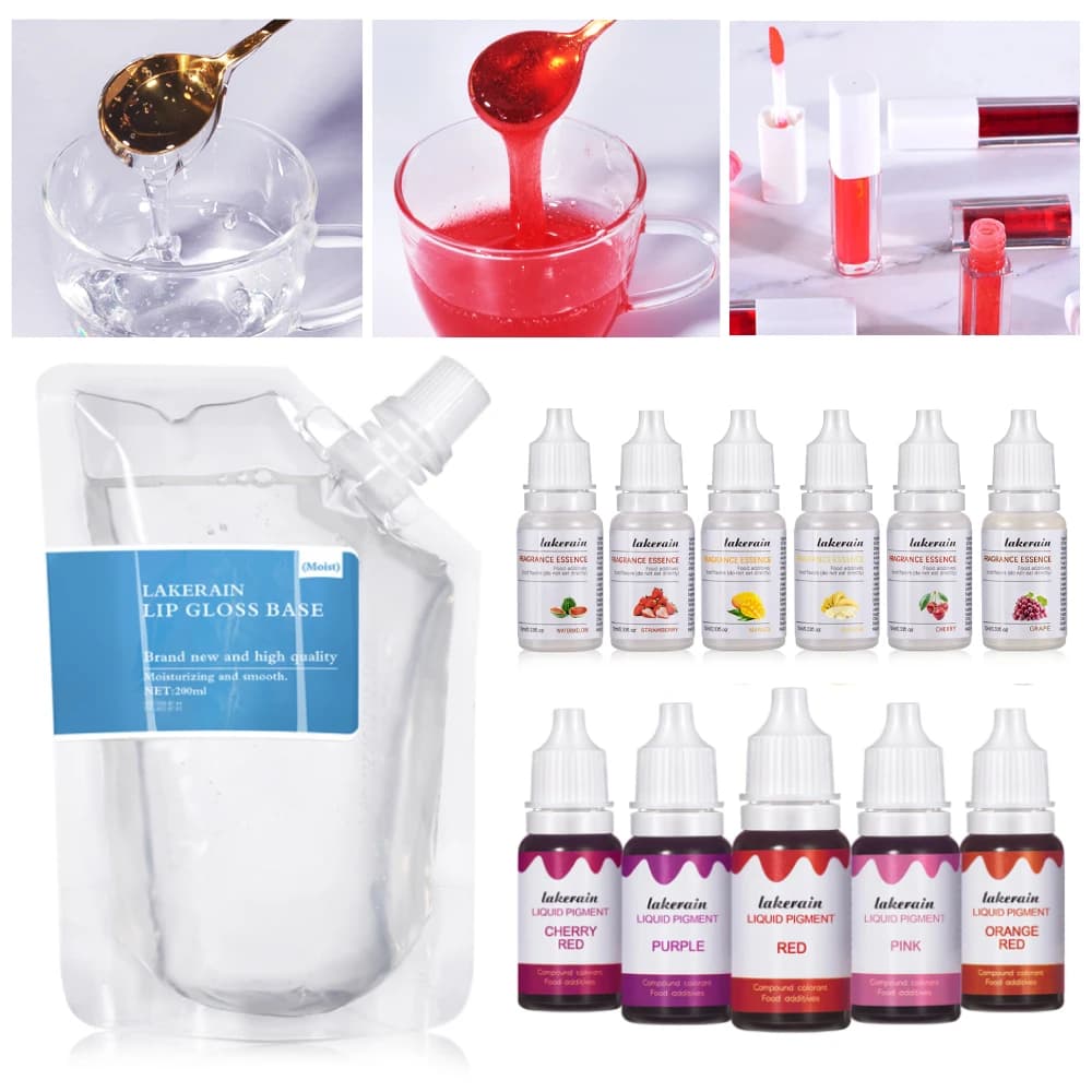 Brillant à lèvres liquide, 10ml, saveur de Pigment, Essence, goutte d'huile pour brillant à lèvres clair, Gel de Base, vernis à lèvres, Base de brillant à lèvres hydratant sans odeur