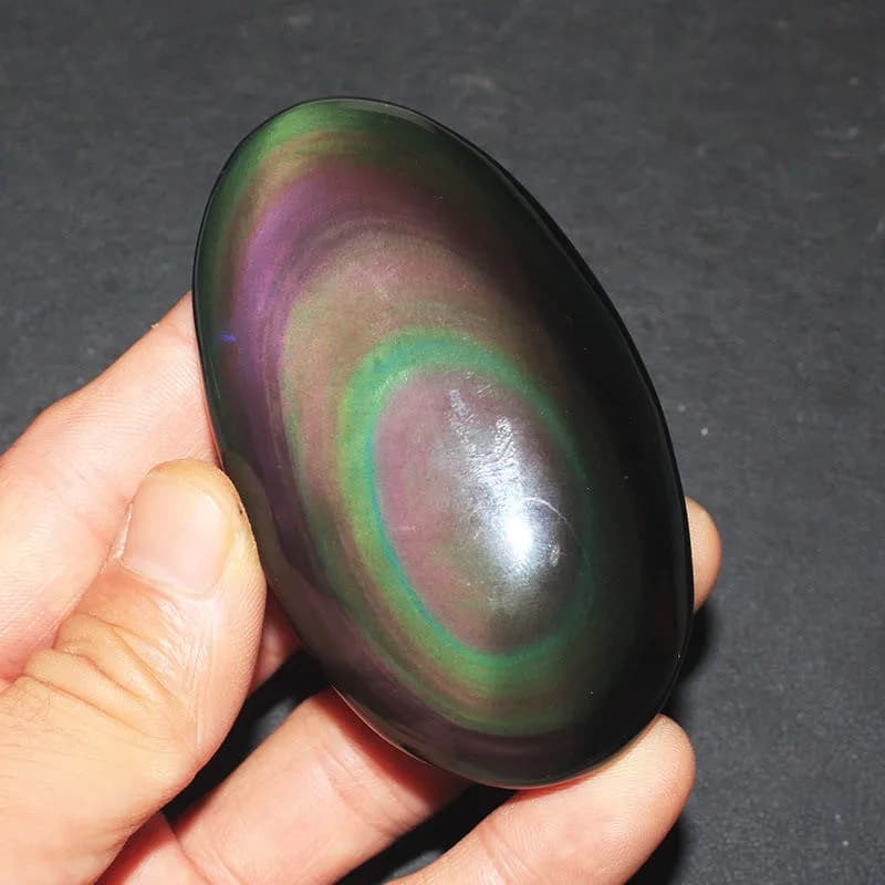 Pierres palmiers en obsidienne noire arc-en-ciel naturel, pierres précieuses Feng Shui, énergie de guérison pour la décoration de la maison, pierres Reiki