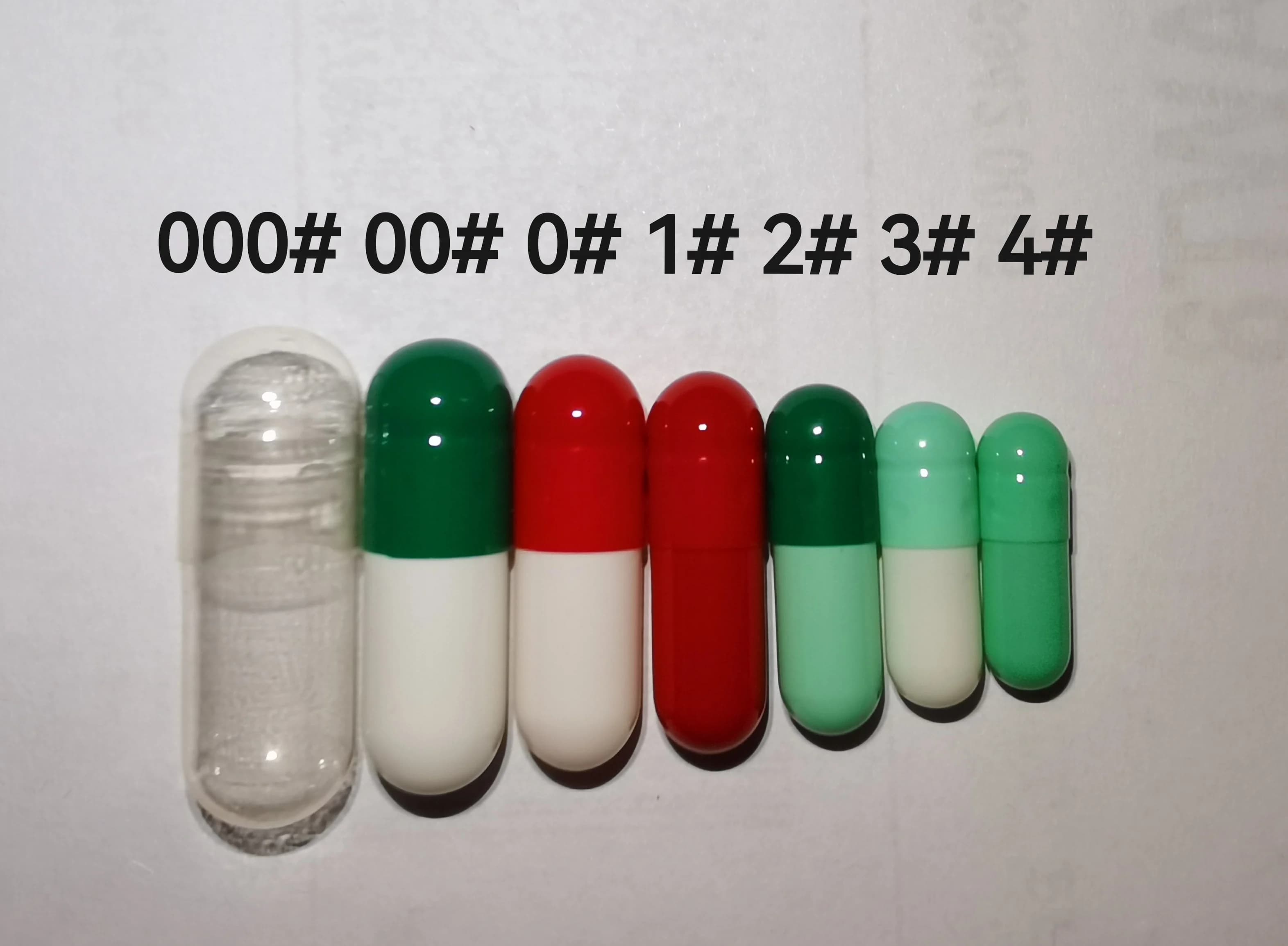 Capsules vides transparentes en gélatine dure, taille 0, 5,000 pièces (Capsules jointes ou séparées disponibles!)