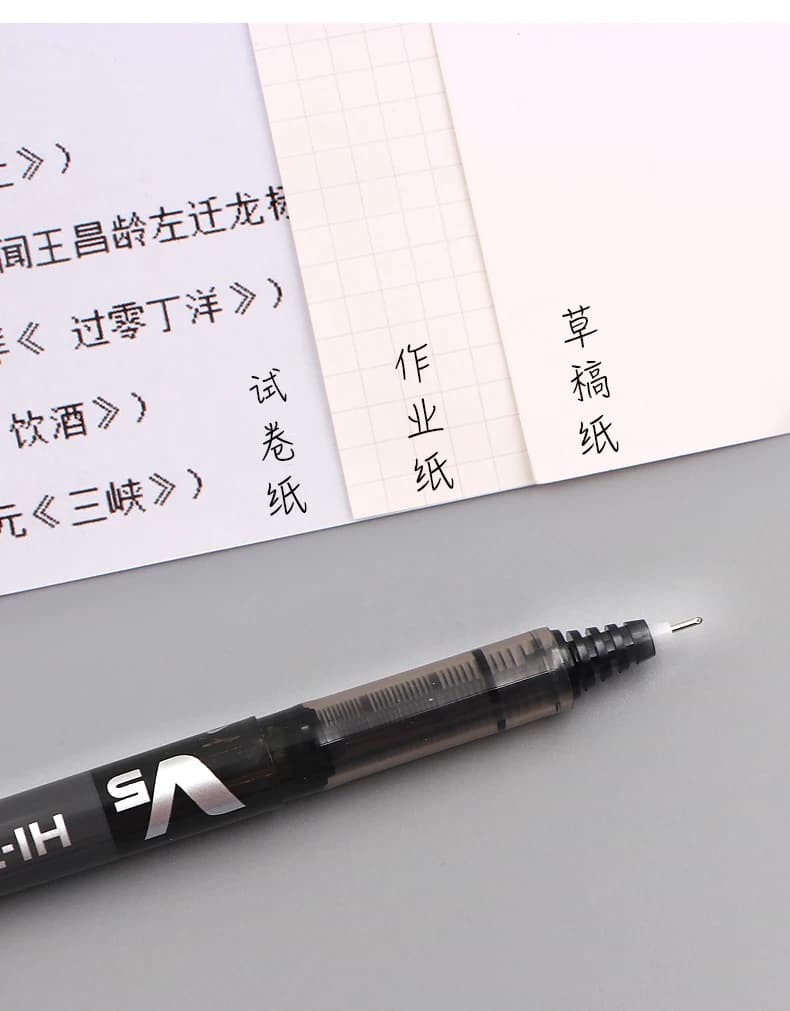 Stylo à bille liquide droit Pilot V5 Hi Tecpoint, grande capacité, encre à séchage rapide, pointe d'aiguille 0.5mm, noir, rouge, bleu, 6/12 pièces